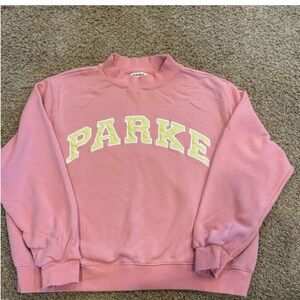 Parker Women's Pink Cowl Neck Sweater with Yellow Accents